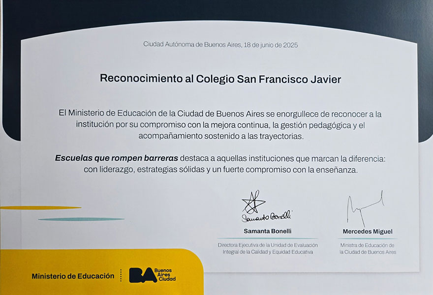 RECONOCIMIENTO SECUNDARIA - Colegio San Javier